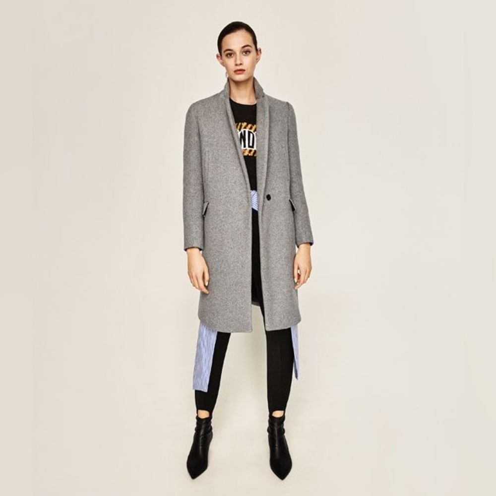 Zara women’s Hand made stylish oversize grey coat
